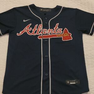 Nike Youth Atlanta Braves Button-Front Baseball Jersey